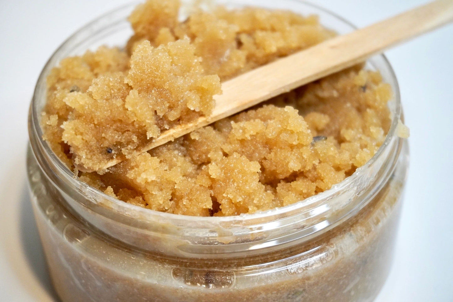 body scrub; exfoliant; exfoliation; sugar scrub; plant-based body scrub; lemon scrub; body care; bath and body care; lavender scrub; honey scrub